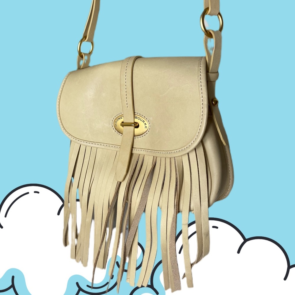 Dooney and Bourke beige fringe leather purse